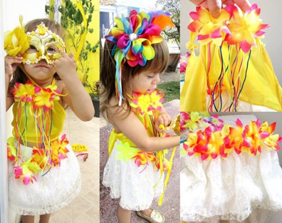 Fantasia Infantil Moana Com Colar Roupa Menina Carnaval