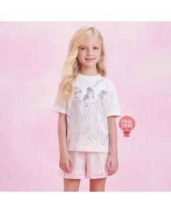 conjunto-infantil-rosa-anime-disney-de-blusa-princesas-e-shorts-brilhos-modelo