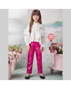conjunto-infantil-anime-de-camisa-babado-e-calca-pink-metalizada-modelo