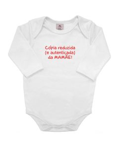 Body Bebê Branco Frase Divertida de Suedine 