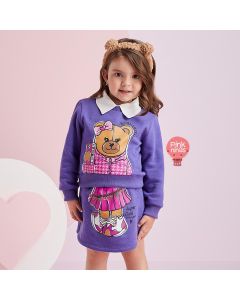 conjunto-infantil-moletom-violeta-momi-de-blusa-e-shorts-saia-ursinho-modelo