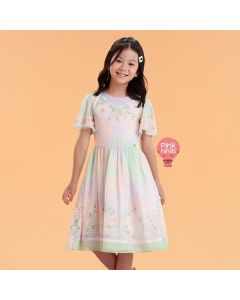vestido-de-festa-infantil-multicolorido-petit-cherie-organza-floral-xadrez-modelo