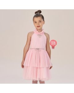 vestido-de-festa-infantil-rosa-petit-cherie-tule-brilho-cintinho-ana-laura-frente