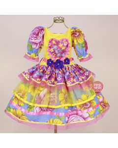 vestido-infantil-de-festa-junina-amarelo-floral-love-modelo